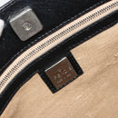 FENDI Shoulder Bag Nylon Black Silver Auth 195365A-18