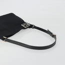 FENDI Shoulder Bag Nylon Black Silver Auth 195365A-7