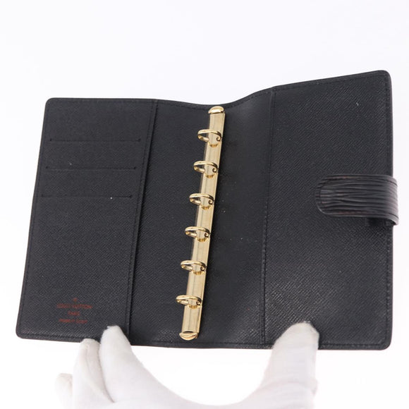 LOUIS VUITTON Epi Agenda PM Day Planner Cover Black R20052 LV Auth 195368