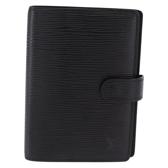 LOUIS VUITTON Epi Agenda PM Day Planner Cover Black R20052 LV Auth 195368