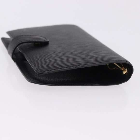 LOUIS VUITTON Epi Agenda PM Day Planner Cover Black R20052 LV Auth 195368