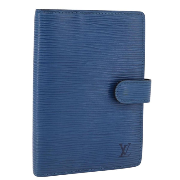 LOUIS VUITTON Epi Agenda PM Day Planner Cover Blue R20055 LV Auth 195369