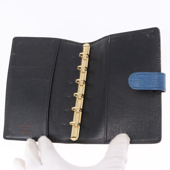 LOUIS VUITTON Epi Agenda PM Day Planner Cover Blue R20055 LV Auth 195369