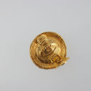CHANEL Earring Metal Gold Tone Blue CC Auth 195370-5