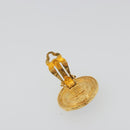 CHANEL Earring Metal Gold Tone Blue CC Auth 195370-8