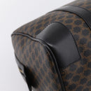 CELINE Macadam Canvas Boston Bag PVC Leather Black Gold Auth 195373V-16