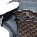 CELINE Macadam Canvas Boston Bag PVC Leather Black Gold Auth 195373V-19