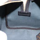 CELINE Macadam Canvas Boston Bag PVC Leather Black Gold Auth 195373V-20