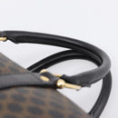 CELINE Macadam Canvas Boston Bag PVC Leather Black Gold Auth 195373V-8