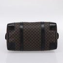 CELINE Macadam Canvas Boston Bag PVC Leather Black Gold Auth 195373V-5
