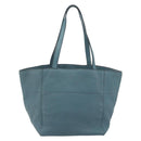 PRADA Tote Bag Leather Light Blue Gold Tone Auth 195376V-2