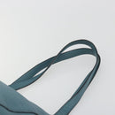 PRADA Tote Bag Leather Light Blue Gold Tone Auth 195376V-8