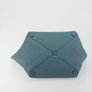 PRADA Tote Bag Leather Light Blue Gold Tone Auth 195376V-5