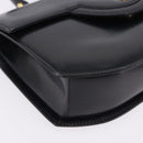 GIVENCHY Hand Bag Leather Black Gold Tone Auth 195382-9