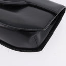 GIVENCHY Hand Bag Leather Black Gold Tone Auth 195382-14