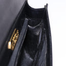 GIVENCHY Hand Bag Leather Black Gold Tone Auth 195382-19