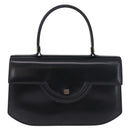 GIVENCHY Hand Bag Leather Black Gold Tone Auth 195382-13