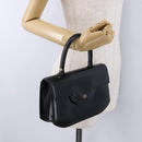 GIVENCHY Hand Bag Leather Black Gold Tone Auth 195382-22