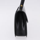 GIVENCHY Hand Bag Leather Black Gold Tone Auth 195382-4