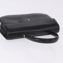 GIVENCHY Hand Bag Leather Black Gold Tone Auth 195382-6