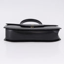 GIVENCHY Hand Bag Leather Black Gold Tone Auth 195382-5