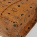 MCM Vicetos Tote Bag PVC Leather Brown Gold Tone Auth 195383-9