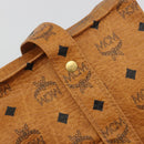 MCM Vicetos Tote Bag PVC Leather Brown Gold Tone Auth 195383-17