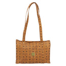 MCM Vicetos Tote Bag PVC Leather Brown Gold Tone Auth 195383-13