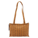 MCM Vicetos Tote Bag PVC Leather Brown Gold Tone Auth 195383-2
