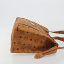 MCM Vicetos Tote Bag PVC Leather Brown Gold Tone Auth 195383-3