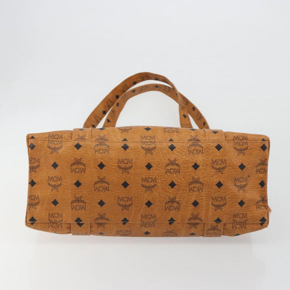 MCM Vicetos Tote Bag PVC Leather Brown Gold Tone Auth 195383