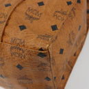 MCM Vicetos Tote Bag PVC Leather Brown Gold Tone Auth 195384-16