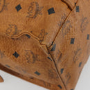 MCM Vicetos Tote Bag PVC Leather Brown Gold Tone Auth 195384-9