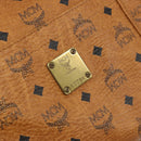 MCM Vicetos Tote Bag PVC Leather Brown Gold Tone Auth 195384-12