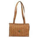 MCM Vicetos Tote Bag PVC Leather Brown Gold Tone Auth 195384-13
