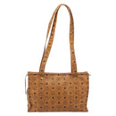 MCM Vicetos Tote Bag PVC Leather Brown Gold Tone Auth 195384-2