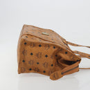 MCM Vicetos Tote Bag PVC Leather Brown Gold Tone Auth 195384-3