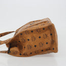 MCM Vicetos Tote Bag PVC Leather Brown Gold Tone Auth 195384-4
