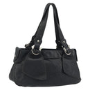 Salvatore Ferragamo Gancini Tote Bag Leather Black Silver Auth 195388A-1