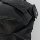 Salvatore Ferragamo Gancini Tote Bag Leather Black Silver Auth 195388A-10