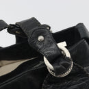 Salvatore Ferragamo Gancini Tote Bag Leather Black Silver Auth 195388A-14