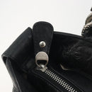 Salvatore Ferragamo Gancini Tote Bag Leather Black Silver Auth 195388A-15