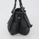 Salvatore Ferragamo Gancini Tote Bag Leather Black Silver Auth 195388A-4