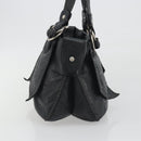 Salvatore Ferragamo Gancini Tote Bag Leather Black Silver Auth 195388A-5