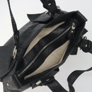 Salvatore Ferragamo Gancini Tote Bag Leather Black Silver Auth 195388A-6