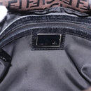 FENDI Zucchino Canvas Mamma Baguette Shoulder Bag Brown Silver Auth 195389V-15