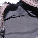 FENDI Zucchino Canvas Mamma Baguette Shoulder Bag Brown Silver Auth 195389V-16