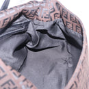 FENDI Zucchino Canvas Mamma Baguette Shoulder Bag Brown Silver Auth 195389V-17