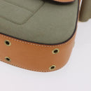 Christian Dior Street Chic Shoulder Bag Canvas Khaki Gold Tone Auth 195390SAV-15