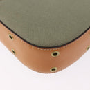 Christian Dior Street Chic Shoulder Bag Canvas Khaki Gold Tone Auth 195390SAV-16